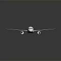 White Airplane Model With Twin Engines Detailed Wings And Smooth Fuselage On Dark Reflective Background