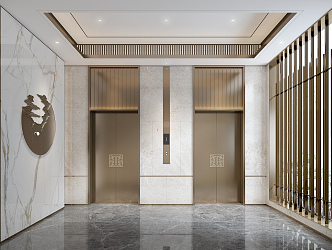 New Chinese Elevator Hall 3d model