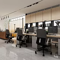 Modern Public Office Space With Open Layout Workstations Ergonomic Chairs And Potted Plants