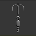 Metal Three Claw Sculpture Carving With Cylindrical Base And Chain Design