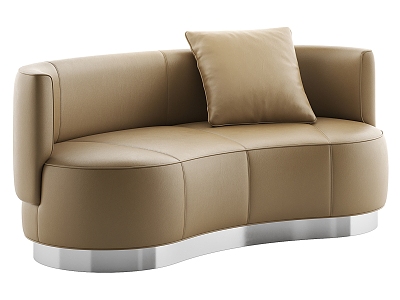 Minotti modern double leather sofa 3d model