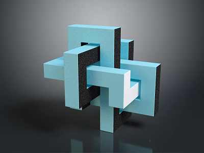 Sturdy Hardware Tools With Geometric Interlocking Steel Structure And Blue Black Design 3d model