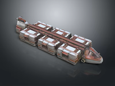 Advanced Futuristic Interstellar Spacecraft With Connected Modules And Cosmic Travel Features 3d model