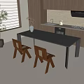 Modern Dining Table and Chair 3d model