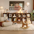 Natural Wooden TV Cabinet With Open Storage Shelves For Warm Lovely Family Living Room