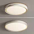 Modern Round Ceiling Light With Curved Lines And Perforated Trim Design 3d model