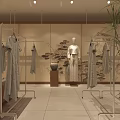 Modern Clothing Store Interior With Mannequins Fashion Racks And Bright Lighting