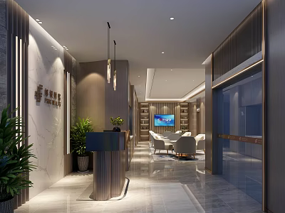Luxurious Modern Bank Private VIP Reception Lounge Interior Design With Comfortable Seating And Warm Lighting 3d model