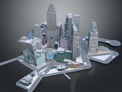 Future Architecture Urban Landscape With Modern Skyscrapers And Innovative Design Elements 3d model