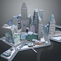 Future Architecture Urban Landscape With Modern Skyscrapers And Innovative Design Elements 3d model