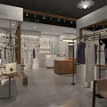XMILA Clothing Store with Mannequins Display Plants Lighting And Shiny Floor