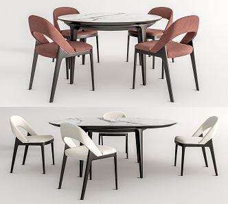 Modern Dining Table and Chair Combination Single Chair Dining Chair 3d model