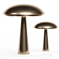 Modern Metallic Mushroom Shaped Table Lamps With Sleek Design And Two Sizes