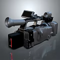 Professional Video Camera Equipment With Large Lens Display Screen And Recording Features 3d model