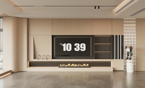 Modern TV background wall 3d model