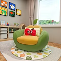 Kids Fruit Shaped Single Sofa with Cute Expressions in Children Room