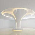 Sleek Modern White Pillar With Unique Curved Design And LED Lighting Features 3d model