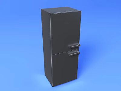 Black Upright Refrigerator Freezer Double Door Modern Home Kitchen Appliance 3d model