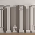 European Column Roman Column Gypsum Column Gypsum Line Cylindrical Square Column 3d model