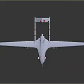 White Fixed Wing Aerial Drone With Four Propellers And Long Wings