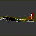 Vintage Military Airplane Model With Green Body Red Tail And Star Insignia