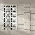 Modern Square Carpet With Black And White Geometric Patterns And Rectangular Motifs 3d model