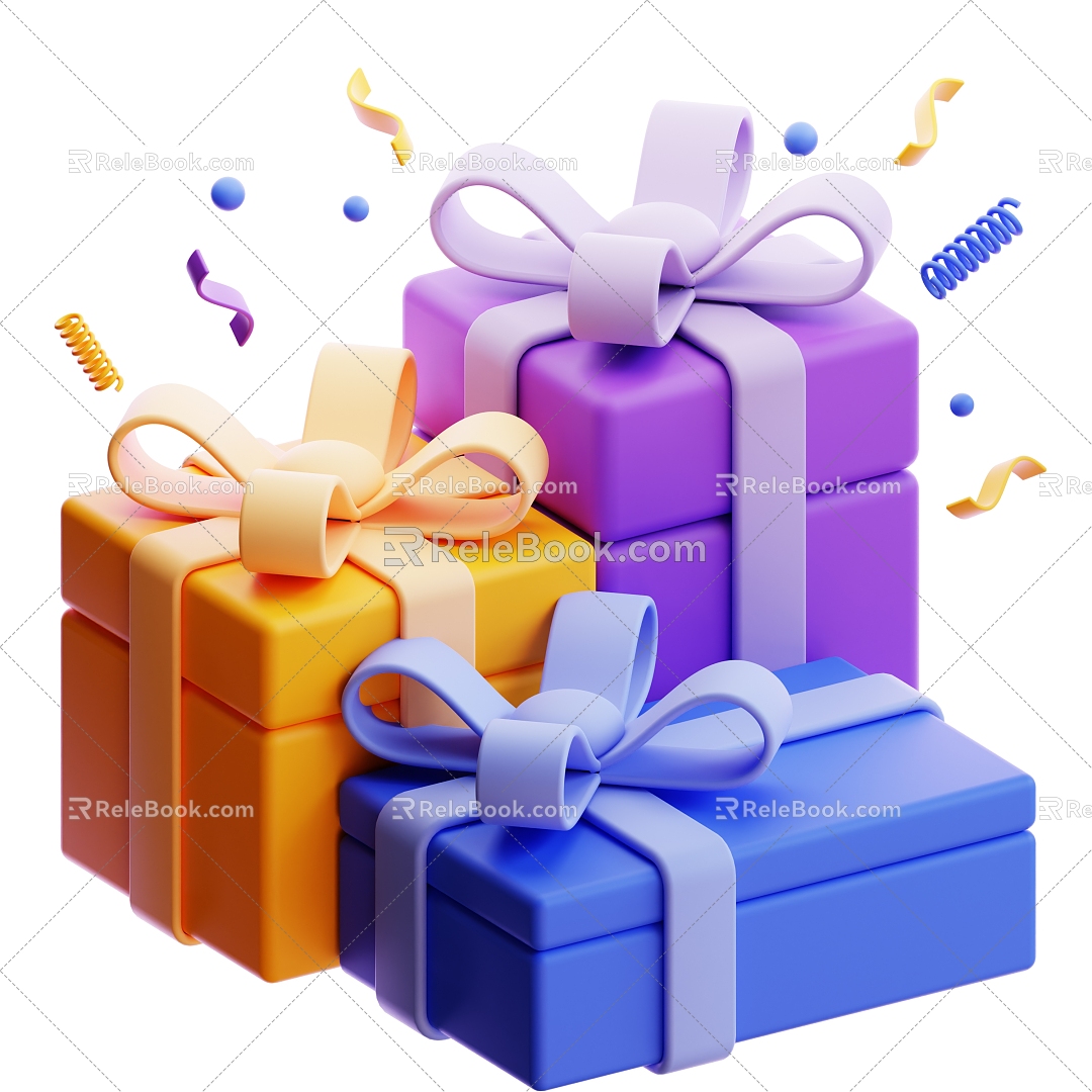 Gift Box Gift Props Cartoon Gift Box 3d model