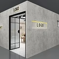 Xinguhao Clothing Store With Gray Wall Glass Door And Interior Clothing