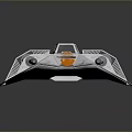 Gray And Orange Sci Fi Spaceship With Sleek Design Multiple Engines And Cockpit 3d model