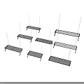 Multiple Modern Hanging Metal Shelves For Home Storage And Display Furniture