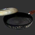 Traditional Cooking Pot With Perforated Body Wooden Handle and Fitted Lid