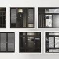 Modern Casement Windows With Black Frames Grid Patterns And Glass Designs