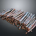 Natural Plant Wooden Sticks Stacked For Garden Decoration And Craft Use