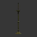 Brass Candle Lamp with Spiral Column and Circular Base Classic Design for Home Decor