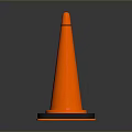 Orange Traffic Cones With Yellow Black Striped Bar For Road Safety Setup