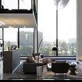 Modern Loft Living Room With Spacious Layout And Large Windows