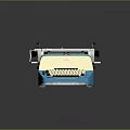 Vintage ANITA Typewriter With Blue And Beige Body And Classic Keyboard