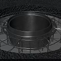 Construction Site Circular Concrete Shaft With Metal Support Framework And Reinforcement Bars