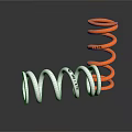 White And Orange Spiral Coil Springs With Industrial Design Features For Machinery Use