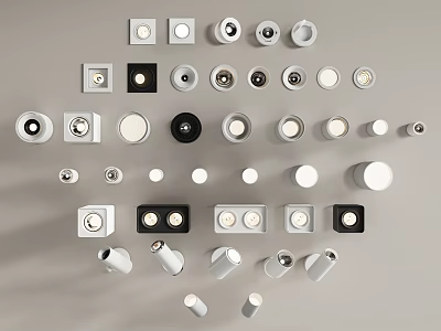 Modern Various Designs And Types Of Downlights And Spotlights For Home Lighting 3d model