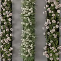 Vertical Greenery Wall With Diverse Flowers And Plants