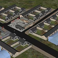 Traditional Residential Houses With Tile Roofs And Courtyards Arranged In Orderly Rows