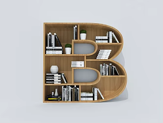 Bookcase Bookshelf Container Creative Bookcase Letter Bookcase 3d model