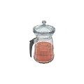 Transparent Glass Kitchen Kettle With Black Handle And Orange Liquid Inside