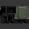 Green Military Truck With Multi Wheel Cargo Body And Modern Headlights