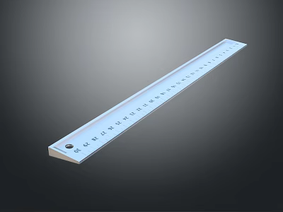 Plastic Measuring Ruler With Clear Straight Edge And Number Marks 3d model