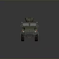 Military Green Armored Tank With Roof Hatch Windows And Large Wheels