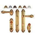 Ornate Golden Door Handles With Intricate Carved Patterns And Classic Vintage Decorative Design