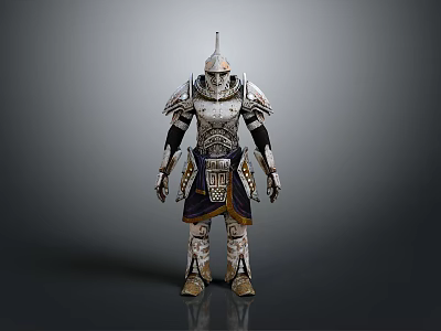 Weapons For Medieval Warrior With Decorative Armor And Battle Gear 3d model