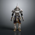 Weapons For Medieval Warrior With Decorative Armor And Battle Gear